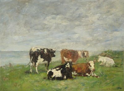 Pasture at the Seaside by Eugene Louis Boudin